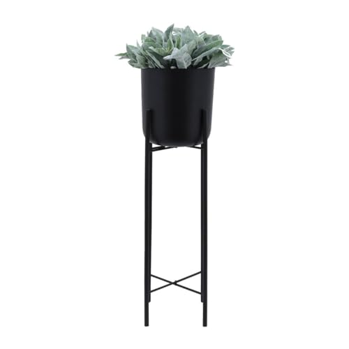 Image of Bee Creative Metal Floor Plant Pot Set of 3 Ideal for Indoor Outdoor Home Decor Round Planter with Metal Plant Stand