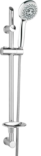 Barre de douche 75 cm, kit de barre de douche réglable en hauteur, colonne de douche sans mélange, support réglable, tuyau de douche 150 cm