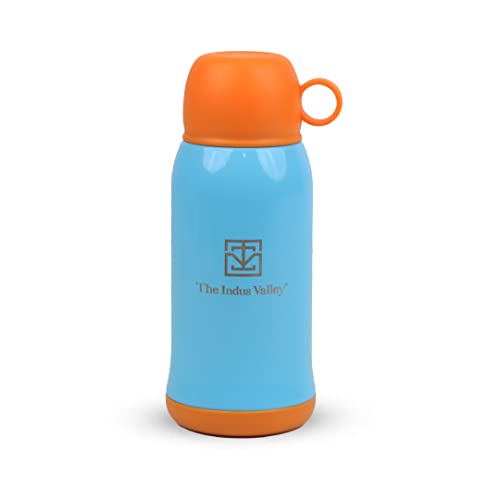 Image of The Indus Valley Pro-Hydro Vacuum Insulated Kids Sippy with 2 Lids | Food Grade Stainless Steel | Leak Proof | BPA Free (450 ml, Light Blue)