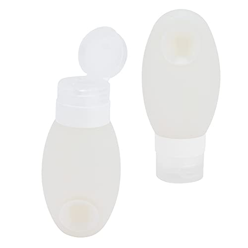Mumusuki Travel Shampoo Bottles, Silicone Travel Bottles with Suction Cup Traveling Size Liquid Containers for Shampoo Toiletries (White)