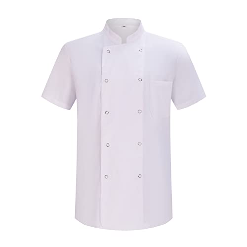 MISEMIYA - Chaqueta Cocinero Hombre - Chaqueta de Chef Hombre - Uniforme Hosteleria MZ-6821B - L, Chaquetas Cocinero 6821 - Blanco