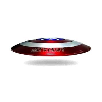 Image of ART N CRAFT 22-Inch Red Metal Comic Shield Prop Replica for Cosplay and Gifting | Avengers Style Collectible with Adjustable Belt | Home Decor Display Piece for Fans and Movie Lovers