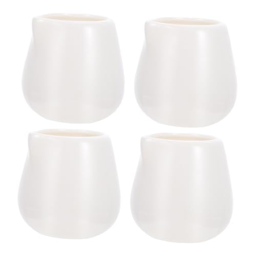 Zerodeko 4 piezas Leche Taza con Base Antideslizante para Salsa y Desayuno Jarritas Pequeñas sin Asa para Hogar y Restaurantes Capacidad Moderada Segura y Práctica