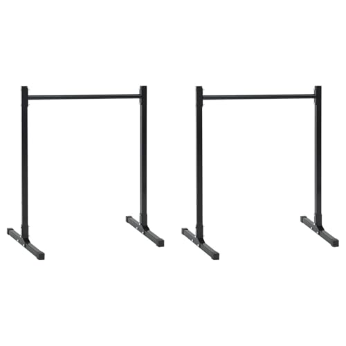 vidaXL Dip Stations 2 pcs Height Adjustable 34.8/38.8 in Steel