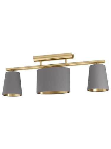 Plafonnier moderne en tissu or et tourterelle haut de gamme
