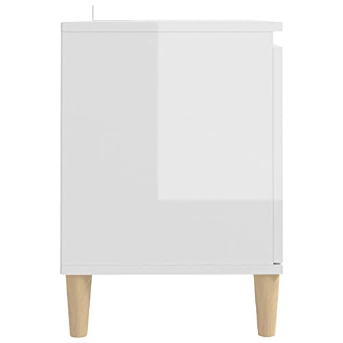 Meuble TV scandinave blanc brillant rangement vidaXL