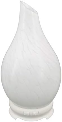 Essential Oil Diffuser 120ml Rock Pattern Handmade Glass Art Intermittent Setting Ultrasonic Aroma Cool Mist Humidifier for Improving Air Quality yoga Office Home Waterless Auto Shut-off (Rock White)