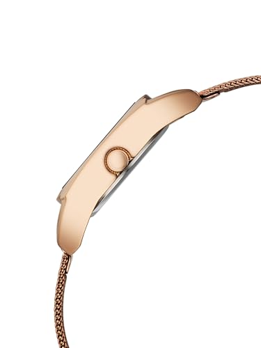 Image of Fastrack Vyb Spotlight with Quartz Analog Silver Dial Rose Gold Stainless Steel Strap Watch for Girls - FV60129WM01W