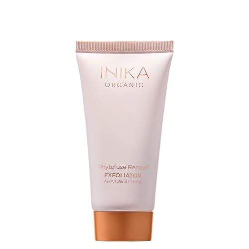 INIKA Organic Phytofuse Renew™ Exfoliator | AHAs and Natural Exfoliating Bamboo + Pumice for Soft, Smooth & Balanced Skin. Combined Physical + Chemical Exfoliation with Nourishing Ingredients. 75mL