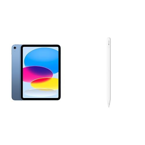 Apple iPad 11-inch: A16 chip, 11-inch Model, Liquid Retina Display, 128GB, Wi-Fi 6, 12MP Front/12MP Back Camera, Touch ID, All-Day Battery Life — Blue with Apple Pencil (USB-C)