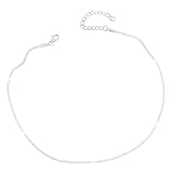 Tennis Necklace for Women with Sparkling Zirconia,Hypoallergenic & Tarnish-Resistant Sterling Silver Necklace,Dainty Adjustable Iced Out Diamond Silver Cubic Zirconia Necklaces for Birthday Gift