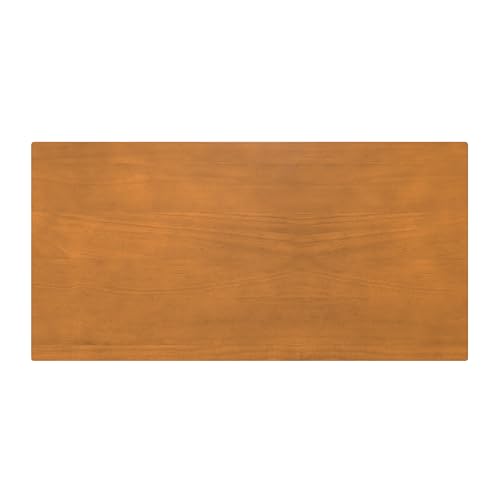 Image of SIMPLIHOME Harper Small Desk - 48 inch Wide Solid Hardwood Writing Desk in Honey Brown, Mid-Century Modern Home Office Table for Study or Work with 2 Drawers and Flip-Down Keyboard Tray