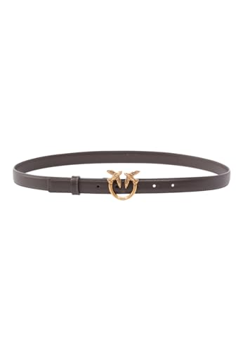 Ceinture fine Pinko Love Birds 2 cm en cuir véritable et boucle dorée