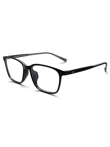 Image of TR90 Oversized Blue Light Blocking Glasses Men Women Ultralight Nerd Square Computer Games Black Large Eyewear