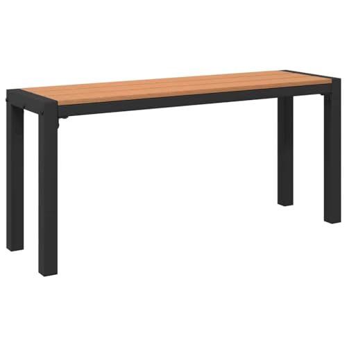 vidaXL Banc de Jardin Marron 100 x 28 x 45cm Acier, Banc de Jardin en métal, Assise Durable, Design rectangulaire, mobilier Moderne, déco élégante,...