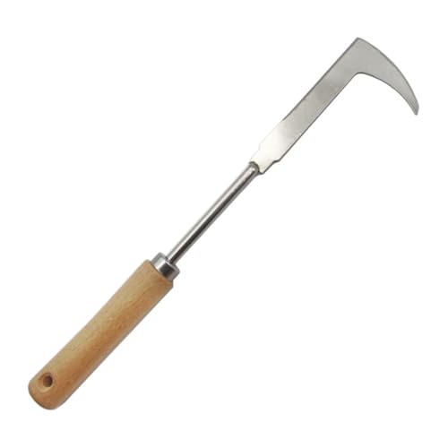 Unkrautstecher Edelstahl, Gartenwerkzeug zum Entfernen von Unkraut, praktischer Handstecher mit ergonomischem Griff, robust und langlebig, für Garten, Rasen und Wege (A)
