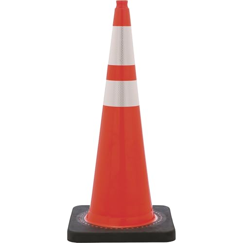 JBC SAFETY PLASTIC RS90055CT3M64 Revolution, Rs Wide Body Traffic Safety Cone With (2) Reflective Collar, 36 In H, Pvc