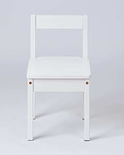 Amazon Basics Solid Wood Kids Activity Chair Set, 23.8-Inch Height - 2-Pack, White #TOP1