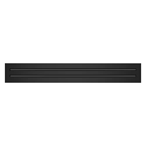 Image of BUILDMART - 28x4 Modern AC Vent Cover - Decorative Black Air Vent - Standard Linear Slot Diffuser - Register Grille for Ceiling, Walls & Floors - Texas Buildmart