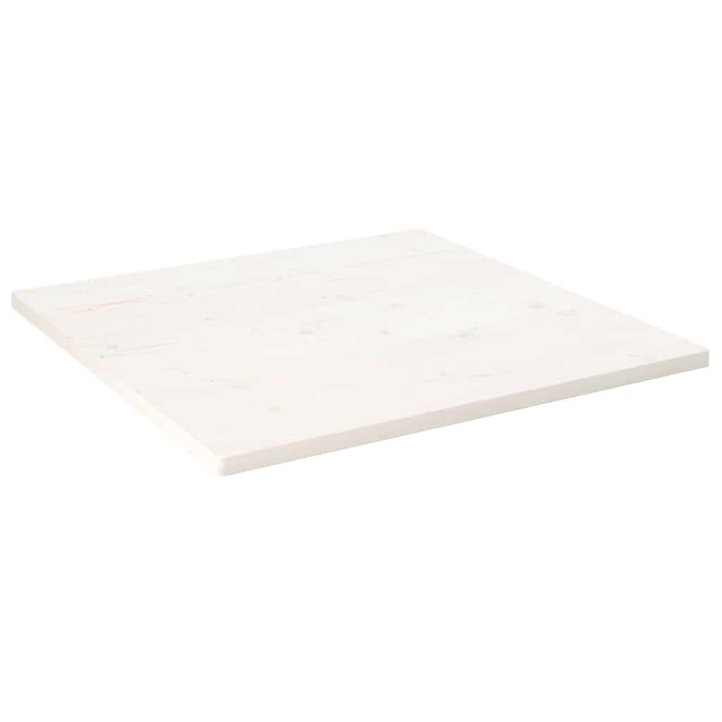 Generisch Blat stołu, biały, 80 x 80 x 2,5 cm, lite drewno sosnowe