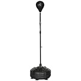 SPORTNOW Punchingball, 145-180 cm höhenverstellbarer Boxsack Standbox-Trainer mit Saugnapf, Standboxball, Speedball für Übung, Training, Kunstleder, Schwarz