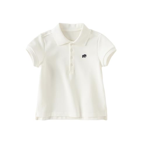 DAVE&BELLA Girls Short Sleeve Golf Polo Shirts Quick Dry Athletic Tops Tennis Shirts Girl School Uniform Tops for Aged 1-8