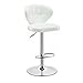 Obrotowe krzesła barowe z oparciem i podnóżkiem, do kuchni, śniadania, stołki barowe, obrotowy o 360°, wysokość, stołki barowe, regulacja wysokości 63-83 cm (kolor: biały)