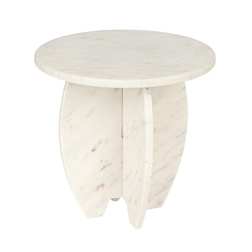 Creative Co-Op Large Marble Kitchen Pedestal with Interlocking Base, White by Creative Co-Op - Used condition - US$37.94