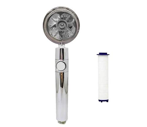 Pommeau de douche économie d'eau à hélice rotatif argenté type B - 2