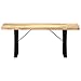 KTHLBRH Industrial Style Solid Mango Wood Bench with Powder Coated Iron Legs, 2-Person Seating for Dining Room Hallway Kitchen, Rustic Brown Black Durable Furniture, Easy Maintenance