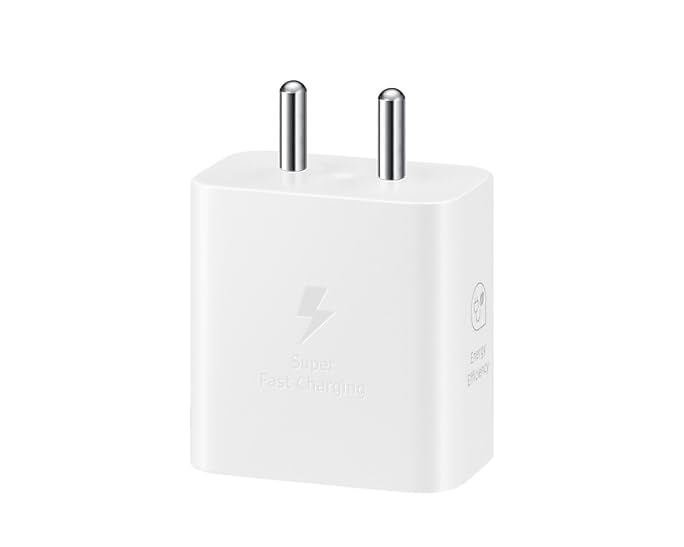 Image of Original 25W USB-C Power Adapter Compatible with Samsung Galaxy M55, M54, M33, M32 & More - Super Fast Wall Charger | White | Sleek & Compact New Model
