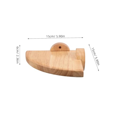 Estantería esquinera de madera beige: balda curva de pared para libros 8