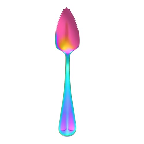 Besreey Cuchara De Acero Inoxidable | Cuchilla Serrada Para Frutas,Cucharas De Acero Inoxidable Para Cenar | Para Fruta Postre Ensalada Desayuno Servir
