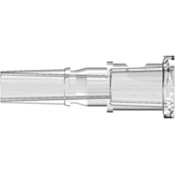 Luer Fitting, Straight Adapter, Clear Polycarbonate, Male Luer Slip x Female Luer Thread: 25/Pk