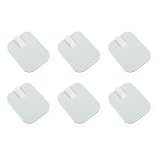 Mikikit 6 Stück Quadratische Silikon Massage Silikonpflaster 4,5x6cm Selbstklebend mit Hoher Leitfähigkeit für Physiotherapie und Muskelstimulator Zubehör