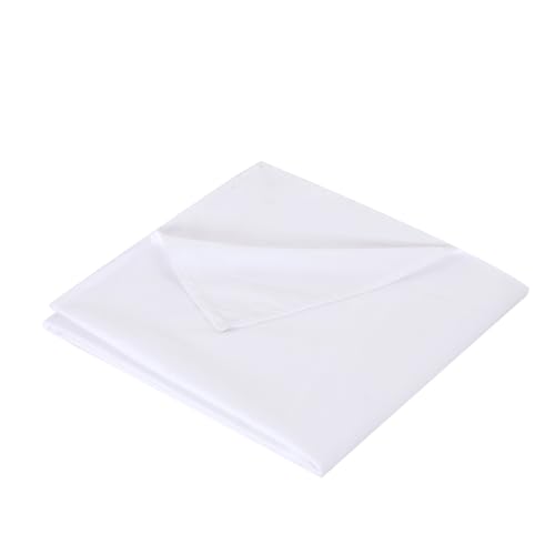 Twin Flat Sheet Only66x96Inch White - Ultra Soft Breathable Brushed Microfiber Top Sheet - Hotel Quality & Wrinkle-Free - Shrinkage Fade Resistant - Easy Care Twin Sheets