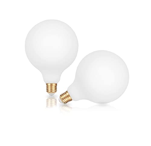 Luxon Led Globe Light Bulbs,Dimmable Soft Warm Yellow 2500K Edison Bulbs,8W (Equivalent 80 Watt),G80/G25 Matte Milk White Finish Glass,Decorative Led Filament Bulbs,Cri 90+ E26 Base(Pack Of 2) … #TOP4