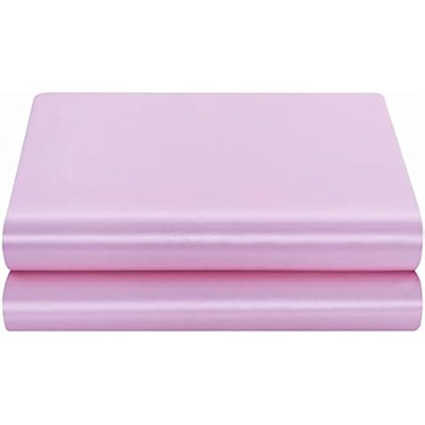 JUWENIN Satin Flat Sheet - Pink, Queen Cover