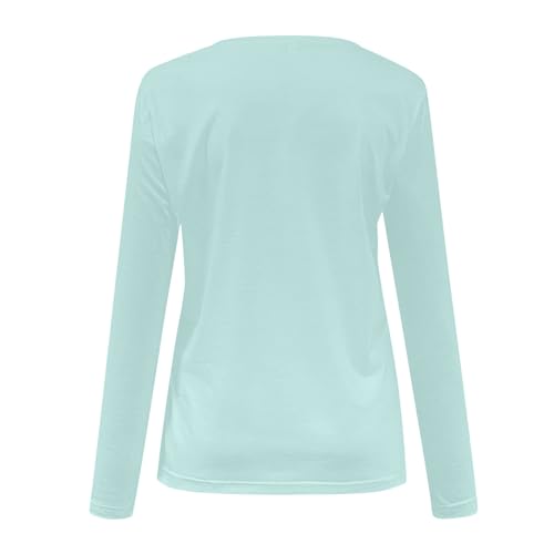 Womens V Neck T Shirts Casual Long Sleeve Solid Color Basic Top Slim Fit Workout Tees Going Out Blouse for Teen Girls3