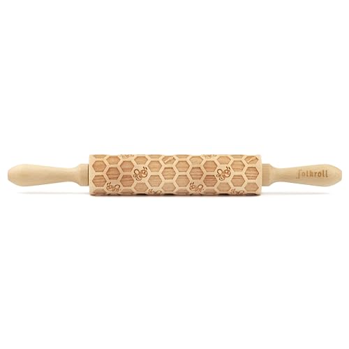 Rouleau à pâtisserie motif nid d'abeille en bois, le cadeau idéal pour pâtissiers