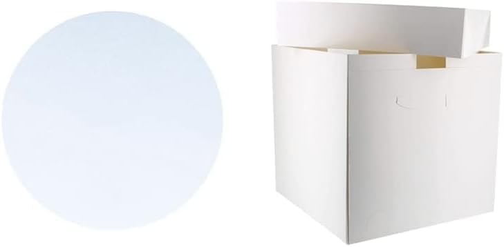Art of cake® 6 inch White Masonite Cake Board and 6 inch White Cake Box, 15 cm x 15 cm