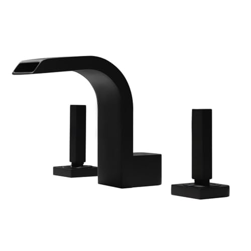 Robinet de lavabo double trou design cascade en finition chromée argentée durable