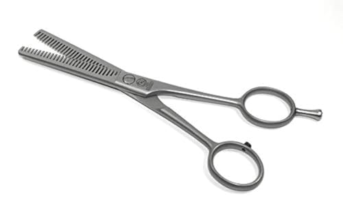 NTS-Solingen May-Lily Line Tesouras profissionais para filetar (30 dentes, frente e verso, inoxidável, acetinadas, 6,0-30 dentes = 15 cm, 30 dentes frente e verso)