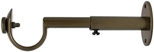 Urbanest Adjustable Solid Zinc Curtain Rod Bracket Wall Holder, Fits Up to 1 1/8" or 1 1/4" Rod, 1 Piece - Antique Gold