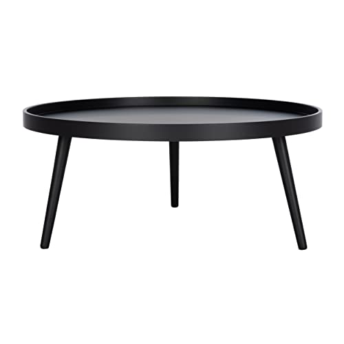 Safavieh Home Fritz Black Tray Top Round Coffee Table #TOP2