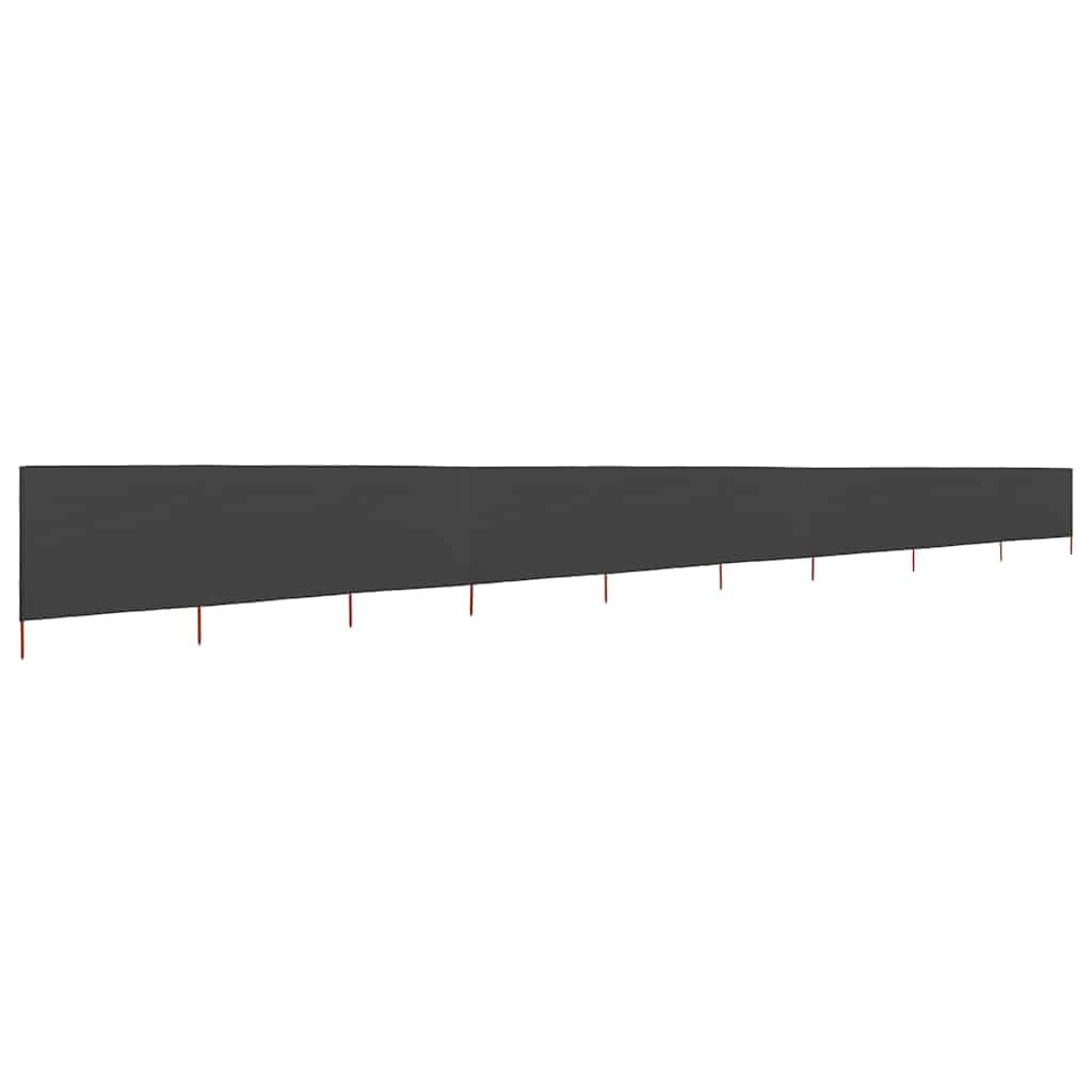 Paravento da spiaggia a 9 pannelli, tessuto grigio antracite, 1200 x 80 cm, antivento per campeggio, paravento spiaggia per spiaggia e giardino