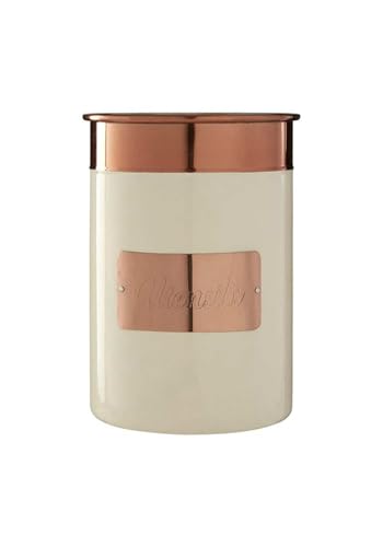 Image of Two-Tone Kitchen Canister Set in Gold and Cream - Airtight Food Storage Container for Tea, Coffee, Sugar & Pantry Organization