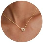 CHESKY 14K Gold Plated Pendant Necklace for Women, Dainty Pendant...