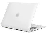 TECOOL Funda para MacBook Air M1 (A2337) y MacBook Air 13" Retina 2020 2019 2018 (A2179 A1932) con Touch ID, Carcasa de Plástico Ultrafina, Esmerilado Transparente