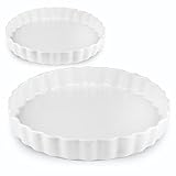 KOOV Porcelain 11 Inches Tart Pan, Round Quiche Pan, Nonstick Quiche Baking Dish, Fluted Tart Pan...